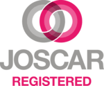 JOSCAR registered logo with two interlocking rings above the words "JOSCAR REGISTERED" in grey and pink text.