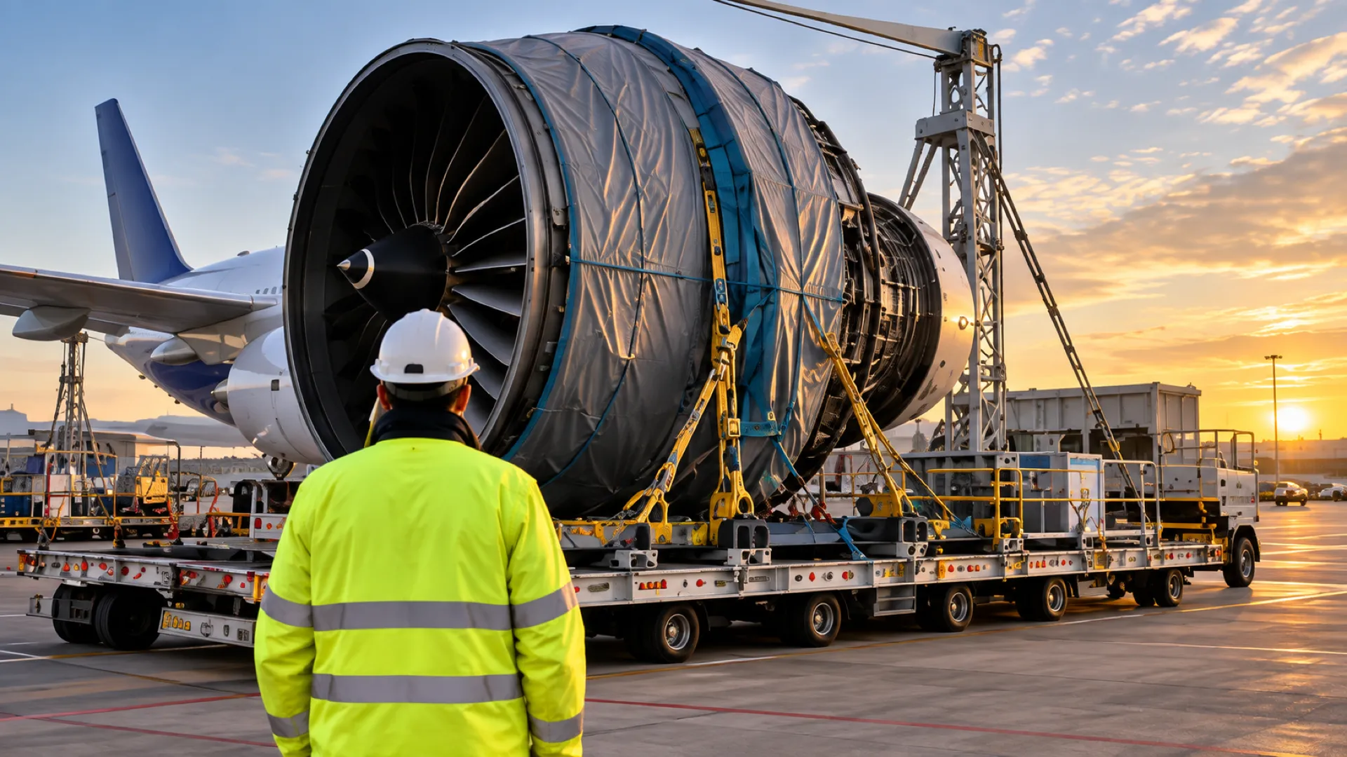 Aero engine prepared for specialist logistics handling